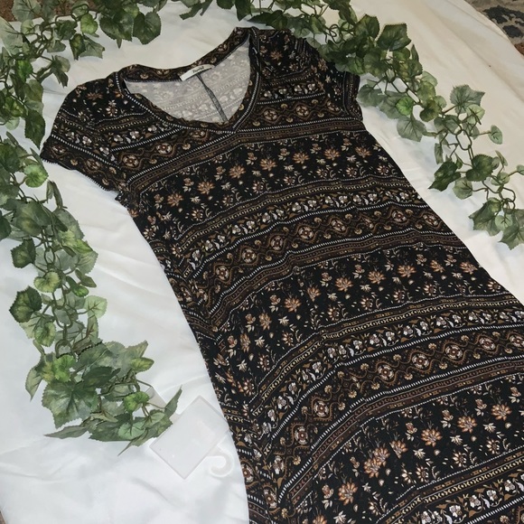 Tribal Patterned Brown Dress - Picture 2 of 5